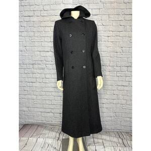 American Vintage 90s Jason Kole hooded double breasted gray long pea coat size 4
